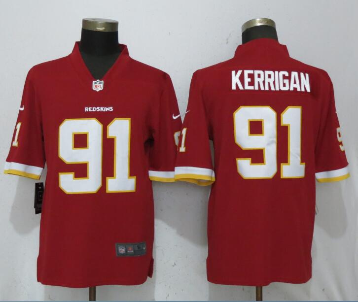 2018 Men New Nike Washington Red Skins #91 Kerrigan Red Vapor Untouchable Limited Playe->chicago bears->NFL Jersey